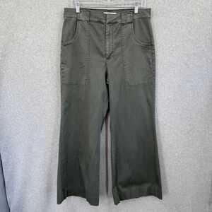 Lila Ryan Alessia High-Rise Flare Utility Trouser Womens 12 Deep Forest Green